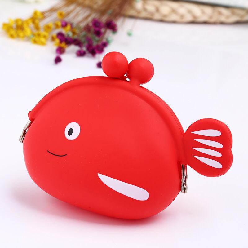 MurmerOfficial D029 Dompet Koin karakter motif ikan Lucu Jelly Silicone wallet Coin Silikon