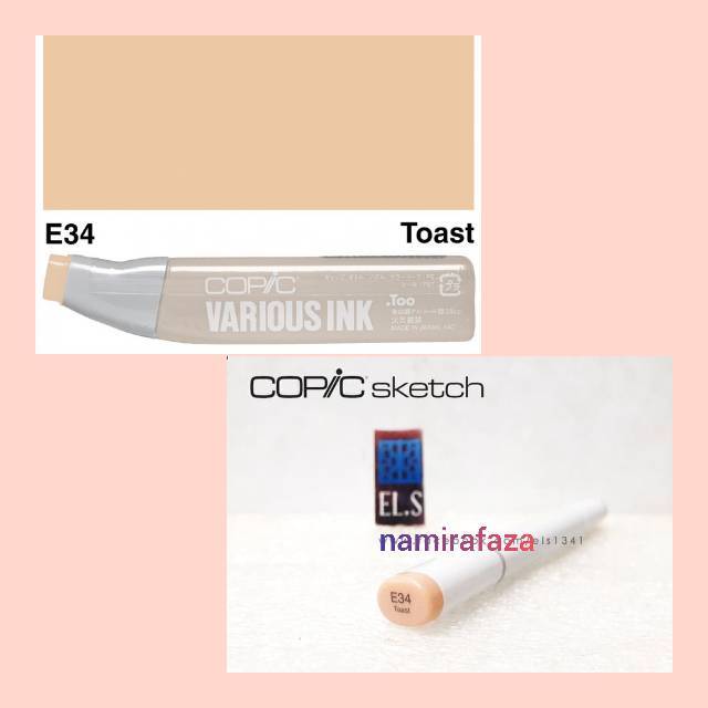 

WAJIB TANYA STOK!!! COPIC SKETCH MARKER E34 TOAST ( CSM ) COLOR VARIOUS REFILL ISI REFIL COLOUR