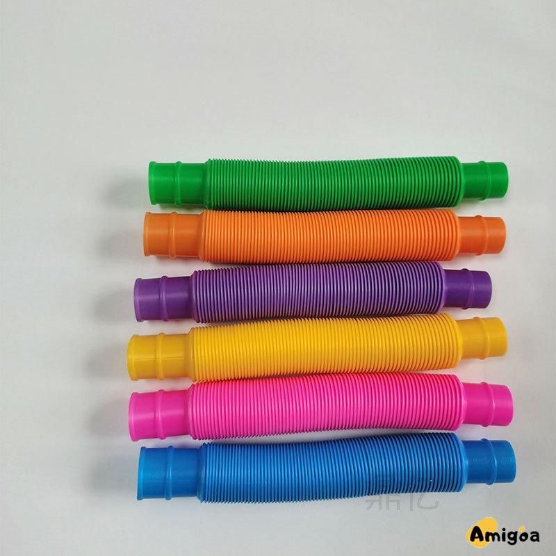 Mainan Fidget Tabung Pop it Teleskopik Bahan Plastik Corrugated Warna-Warni Untuk Anak Tabung Mainan Pendidikan - AG2