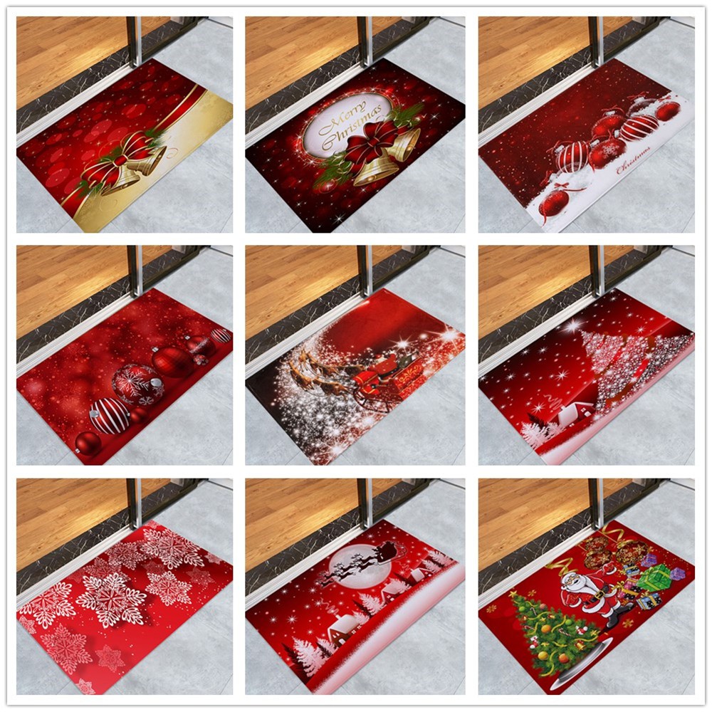 Merry Christmas Welcome Doormats Indoor Home Carpets Decor 40x60cm