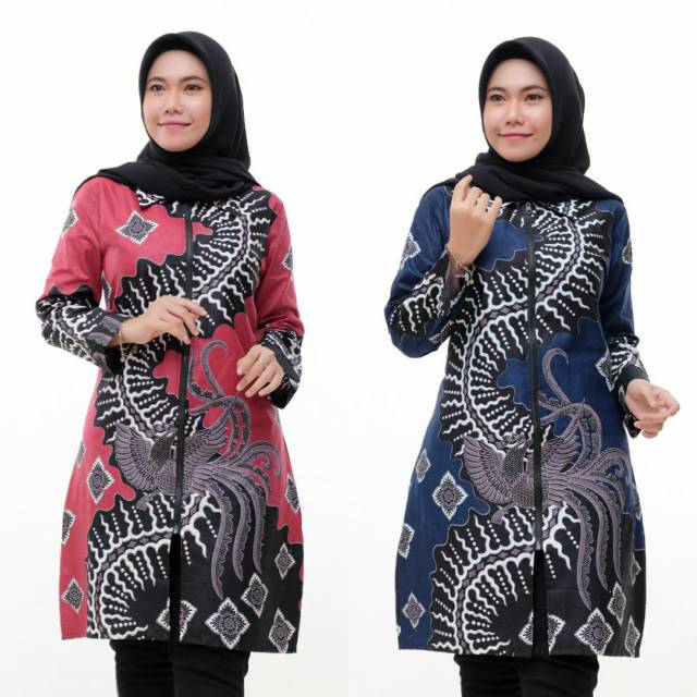 Suplier Atasan Batik Wanita Terbaru Tunik Batik Wanita Dolby Dolbi Dobby Doby Zipper Depan 59LwzoHQrGVqx