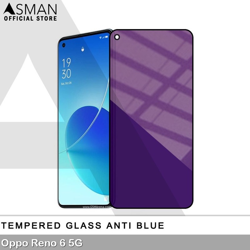 Tempered Glass Blue Light Full Lem OPPO Reno 6 5G Anti Radiasi