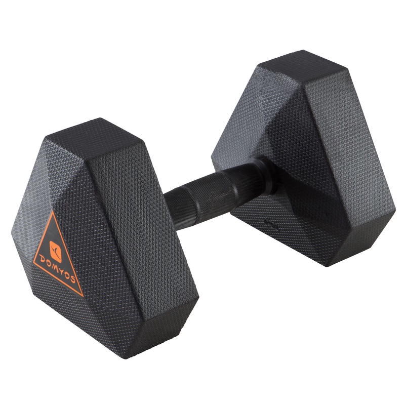 DOMYOS Hex Dumbbell Barbel Alat Angkat Beban Gym Fitness Berat 15 kg