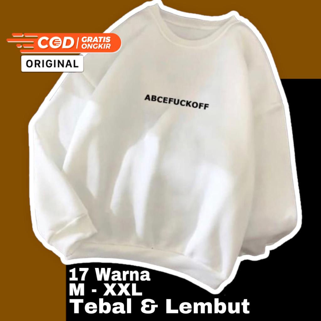 SWEATERPOLOS BASIC SABLON ABCDEFUCKOFF SIZE M-XXL ( WANITA & PRIA ) kaos sweatshirt hoodie pakaian s