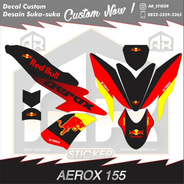 Decal Aerox 155 Redbull