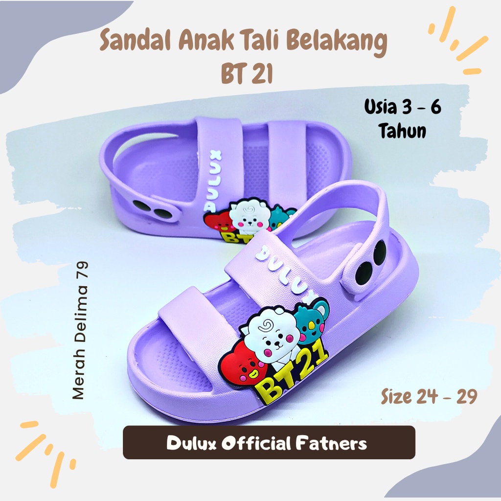 MD 79 - Sendal Anak Perempuan 3 5 Tahun BT21 Terbaru 2022 Ready Stok