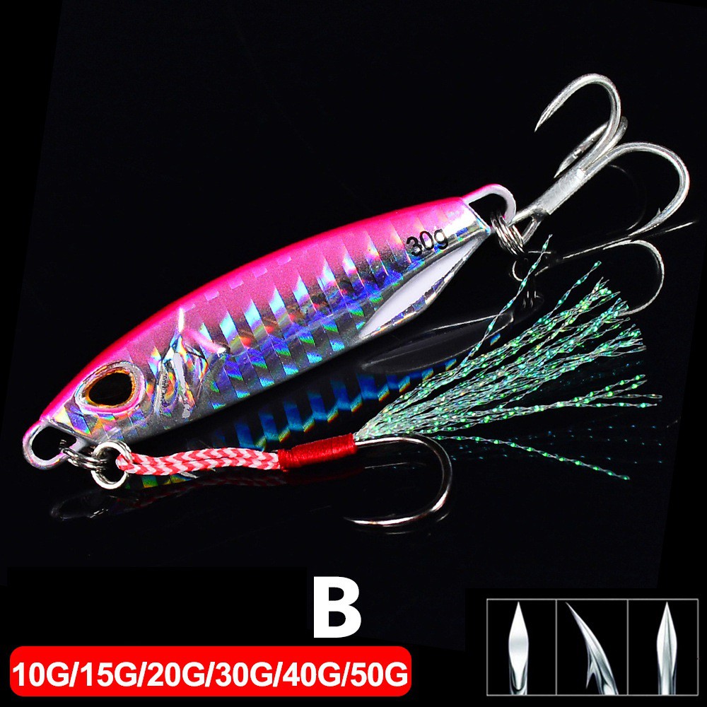 Shengyao 1Pcs Japan Duo 10g/15g/20g/30g/40g/50g Duo Laser Jigging Umpan Pancing Timbal 3D Mata Logam Jig Jigging Lambat/Trolling Logam Sendok Fishing Lure