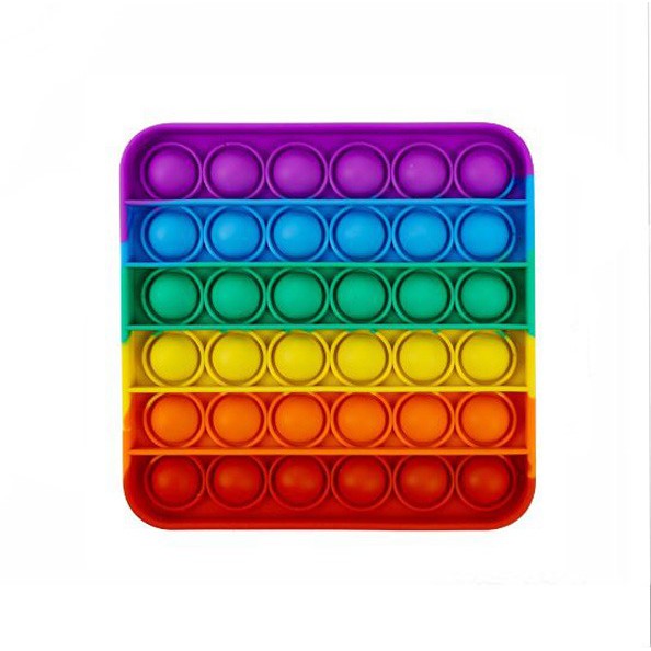 MAINAN ANAK POP IT MURAH POPIT SQUARE RAINBOW MULTICOLOR FIDGET PUSH BUBBLE PENGHILANG STRESS COD-SEGI EMPAT