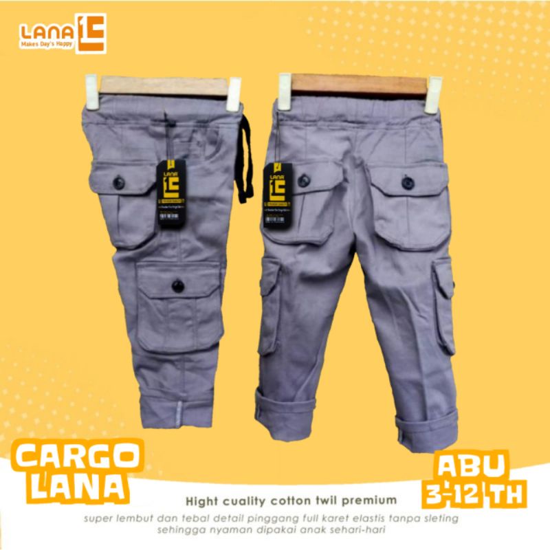 CELANA PANJANG ANAK CARGO UMUR 7-12 TAHUN KAIN TWILL STREET PREMIUM