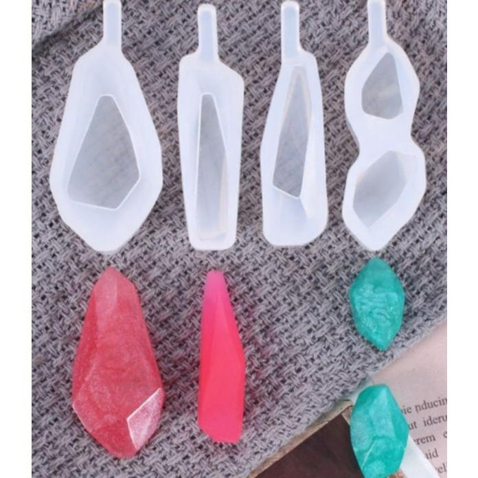 Cetakan Resin Batu Kristal 1 PC GROSIR PRAKARYA Crystal Epoxy Silicone Silikon Transparan Mold 3D Elastis Lentur Pencetak Crafting Kerajinan Art Seni Hiasan Creativity Prisma Prism