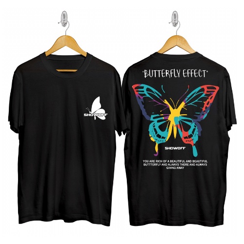 Kaos Butterfly Effect  T-shirt Kupu - Kupu Distro Pria Wanita Lengan Pendek