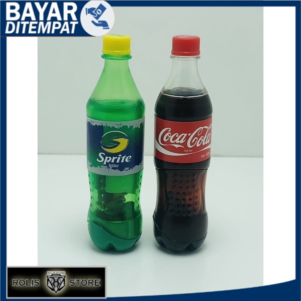 KOREK API MINIATUR BOTOL COLA/SPRITE KOREK API UNIK DAN ANTIK KOREK API ISI ULANG GAS