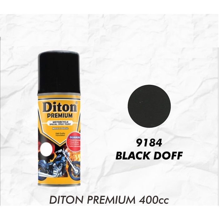 Pilok Pilox DITON Premium Warna BLACK DOFF / HITAM DOP / MATTE BLACK (9184) 400cc / 400ml