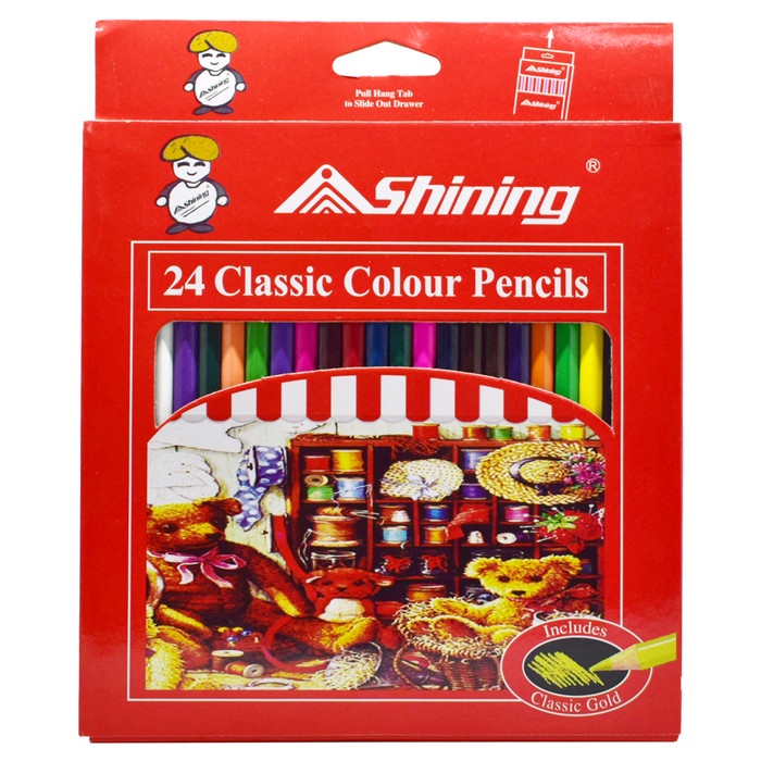 

SHINING Pensil Warna 24 Warna (Long) [1 lusin isi 12 set]