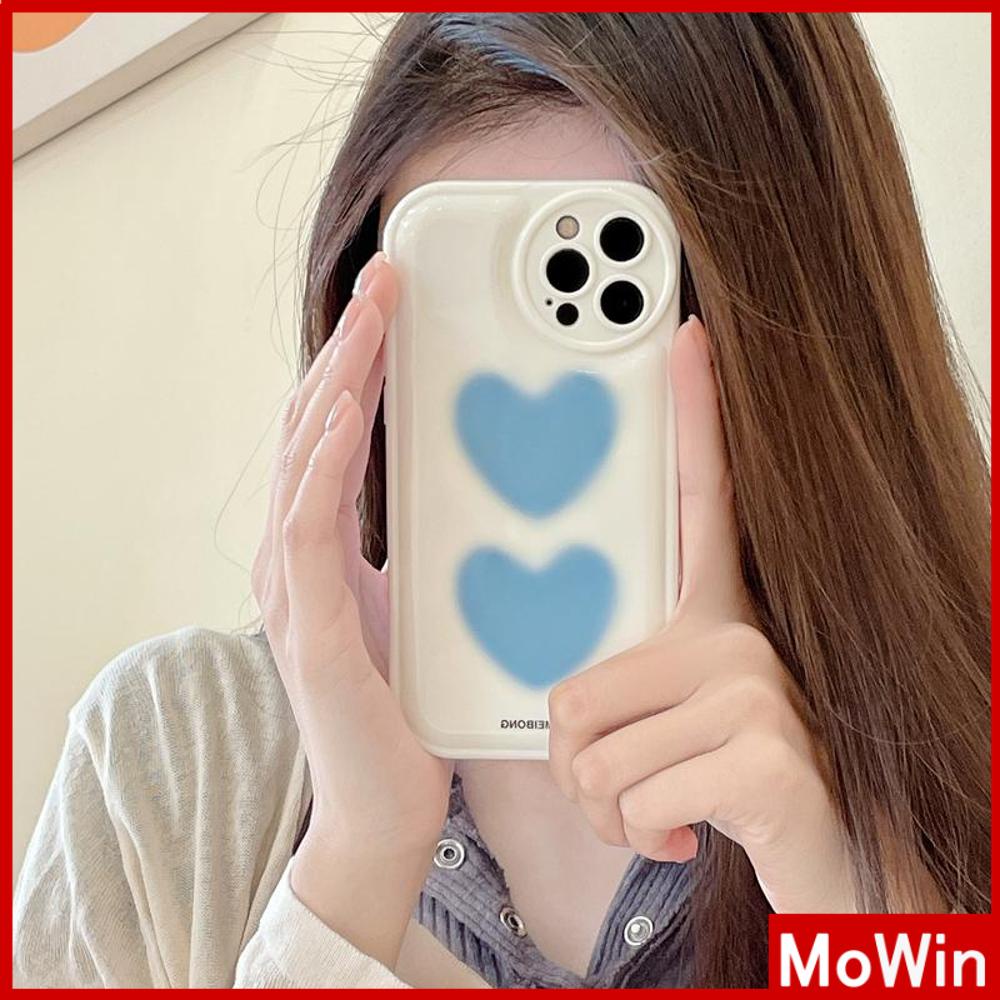 iPhone Case Silicone Soft Case Airbag Shockproof Protection Camera Blue Heart Simple Cute Compatible For iPhone 11 Pro Max 13 Pro Max 12 Pro Max 7Plus xr XS Max