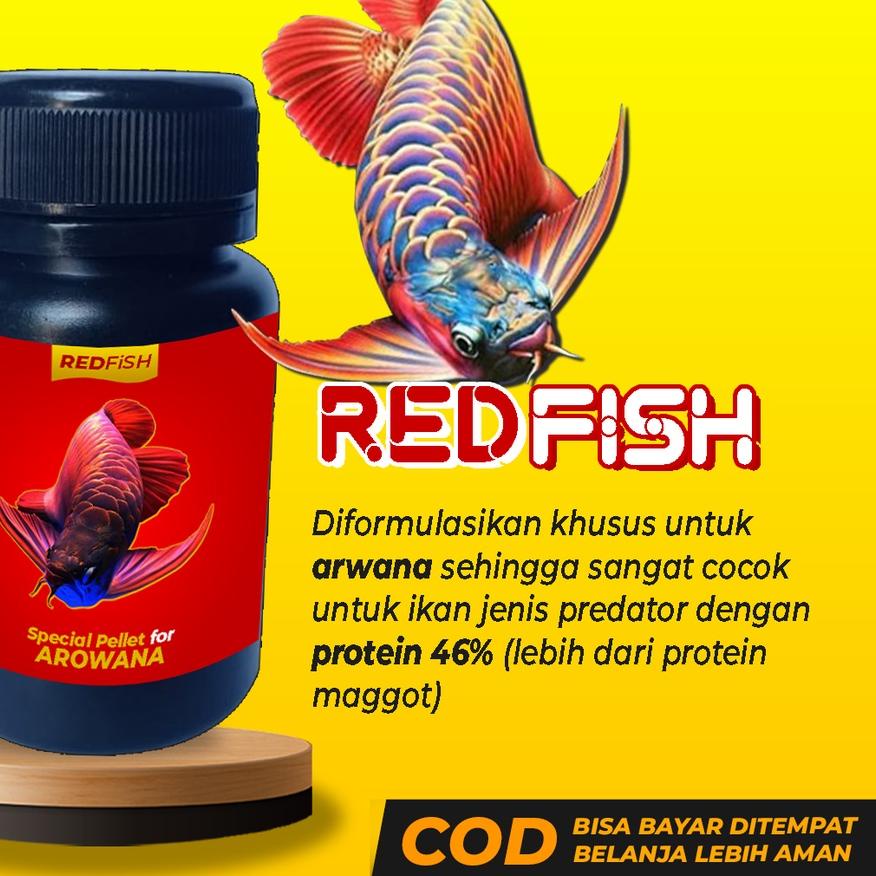 (X39) Pelet Ikan Arwana REDFISH Makanan Pakan Ikan Arwana Super Red Golden Red Silver Red Jardini Silver termurah se indonesia