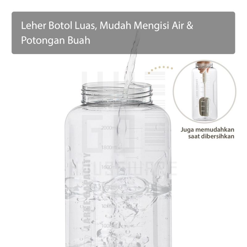 BOTOL MINUM JUMBO 2.4 LITER /BOTOL MINUM VIRAL BENING  2 LITER TRANSPARAN SELIYA FREE BUBBLE