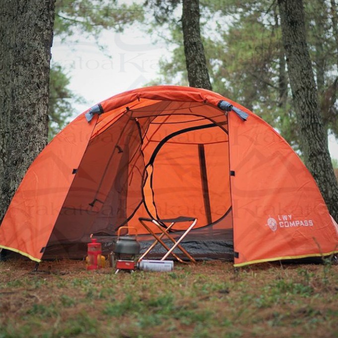 【COD】 Tenda Compass LWY` Dome Fiber 4P 5P` Double Layer 4 - 5 Orang Tent` Camping Outdoor Kemah Compas