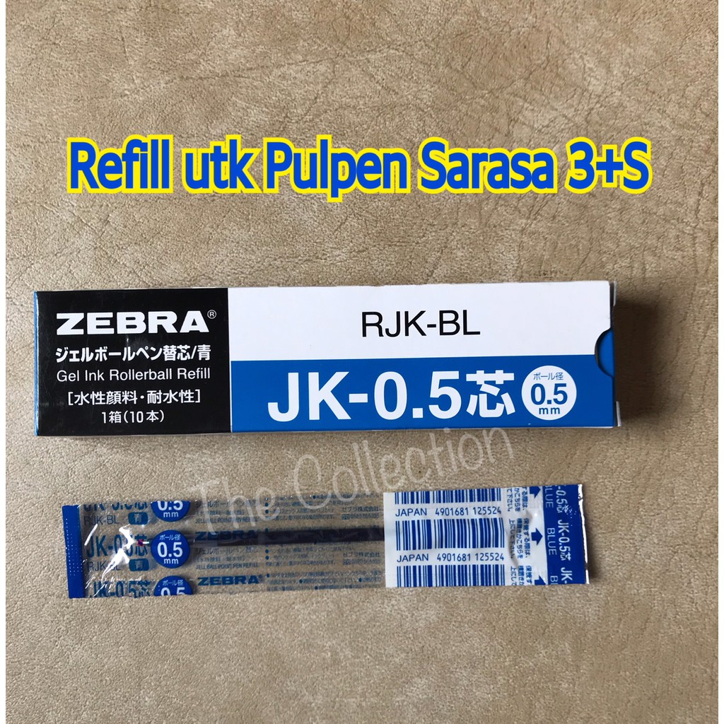 

ATK555SR Refill 3S Blue 0.5 RJK-BL Sarasa Pulpen isi ulang 3+S biru JK G301 G-301 ZEBRA