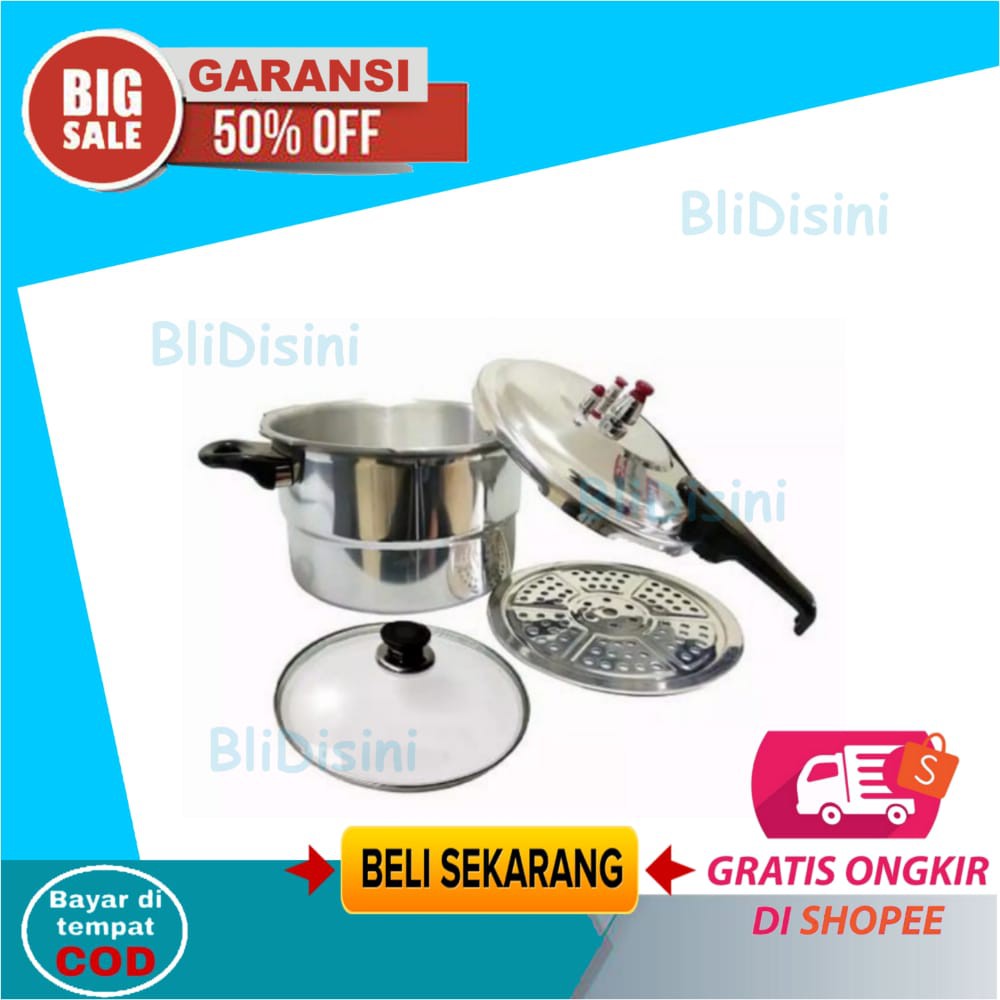 Panci Presto 8  Liter Alat Pelunak Daging Kukus Steamer