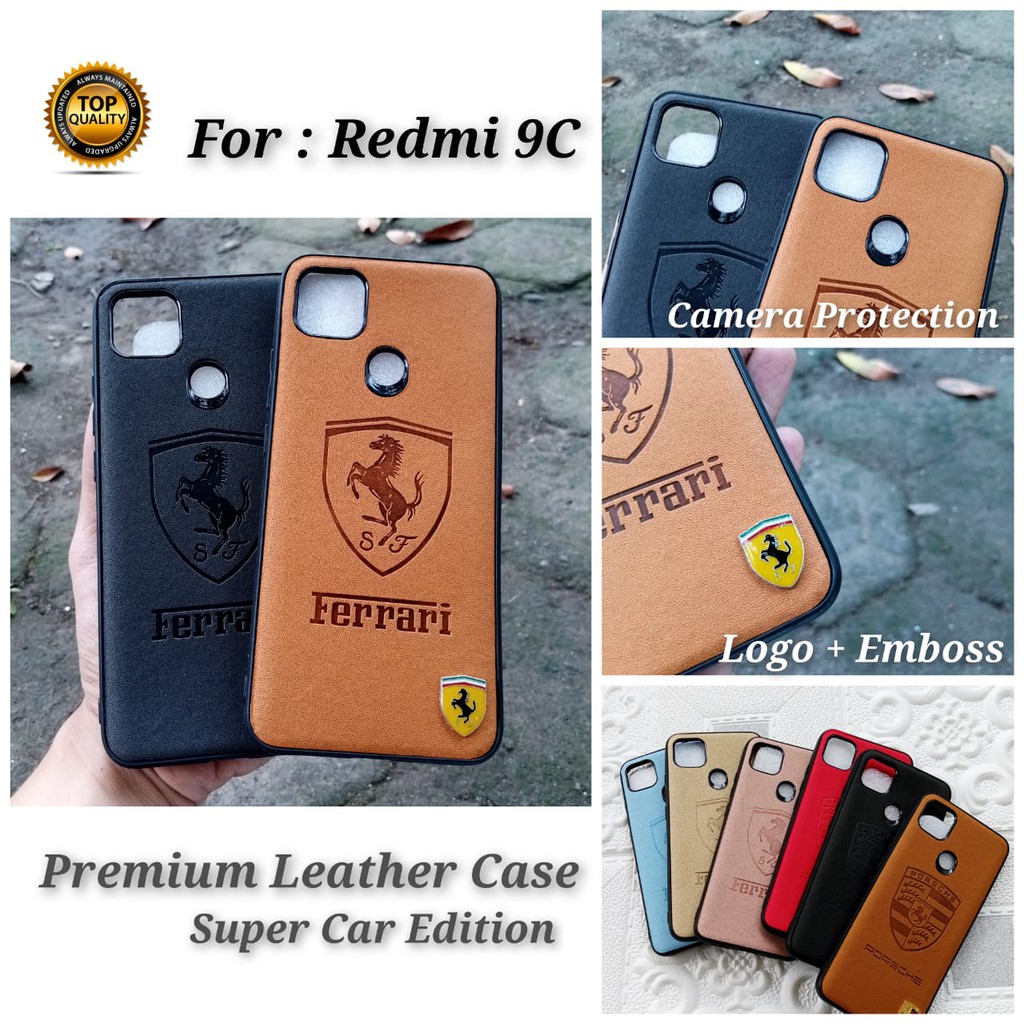 Leather Case Redmi 9c Note 9 Super Car Edition Kualitas Premium