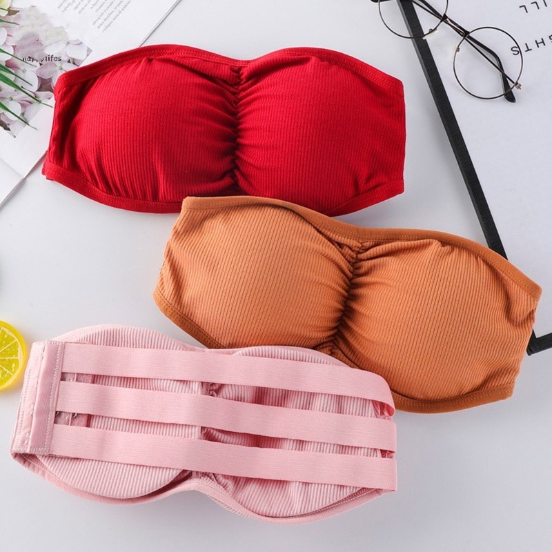 ELFYDO  BRA541 Pakaian Dalam Wanita Bra Tanpa Kawat Bra Intim Tanpa Tali Bustier Bandeau Pakaian Dalam Dada