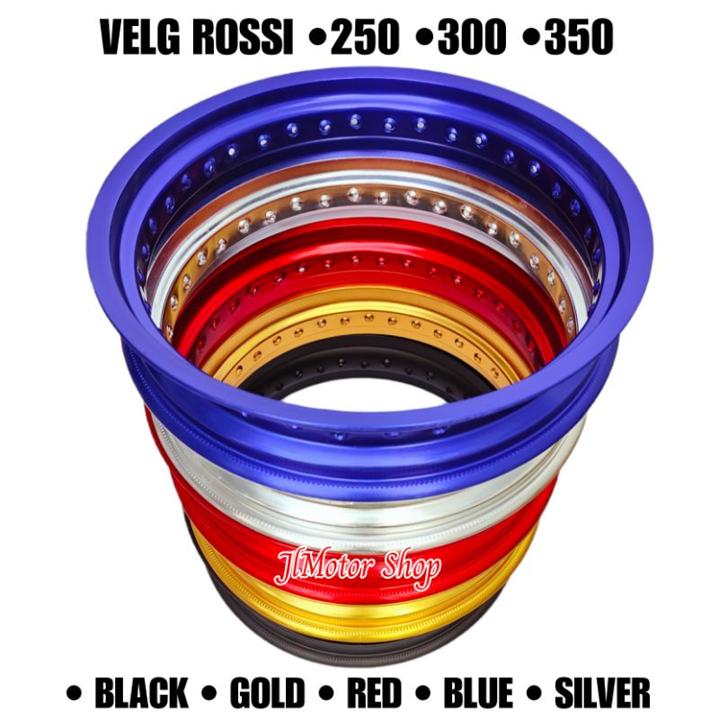 VELG ROSSI RING 17 250 300 350 - VELG VROSSI RING 17 250 300 350 HITAM MERAH GOLD SILVER BIRU HITAM KILAT DOFF LUBANG 36