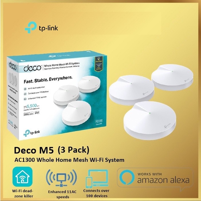 TP-LINK Deco M5 AC1300 3Pack Whole Home Mesh WiFi System Tplink 3 Pack