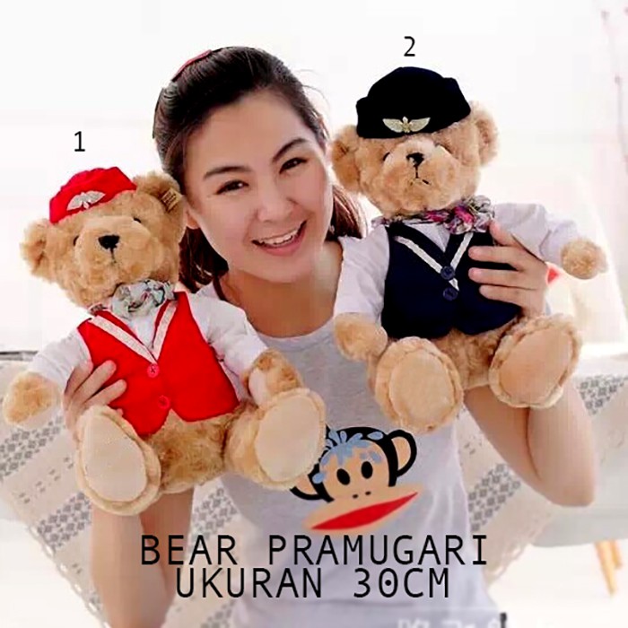 boneka teddy bear pramugari beruang import bear pesawat garuda indonesia