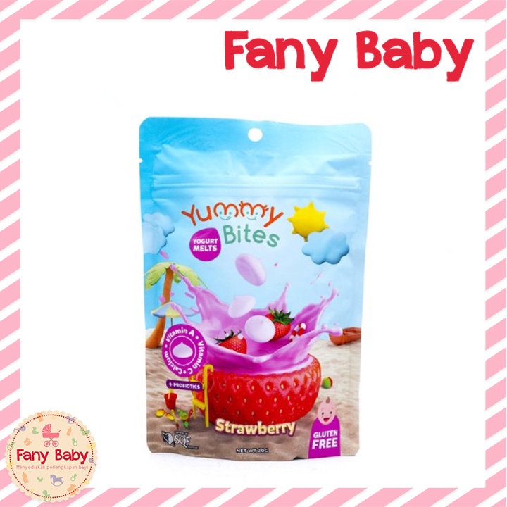 YUMMY BITES YOGURT MELTS STRAWBERRY 20GR