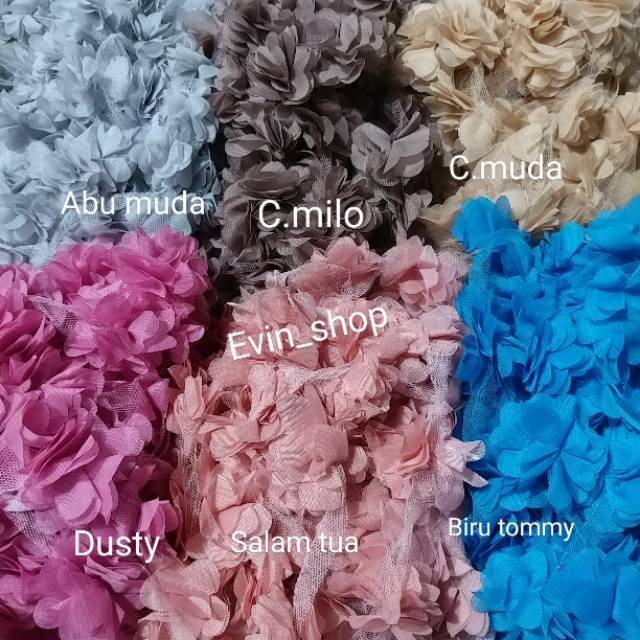 Bunga Frill/kertas /gulung/+-120 kembang