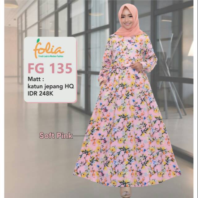 FOLIA FG 135/gamis folia/gamis murah/gamis adem/gamis syari/gamis katun jepang