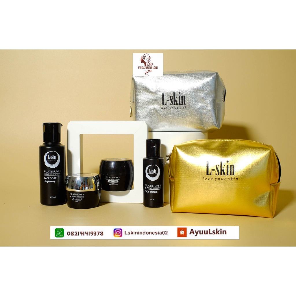 Lskin Platinum 1+  Paket Skin Care Perawatan Wajah Menghilangkan Jerawat Dan Pemutih Wajah-3