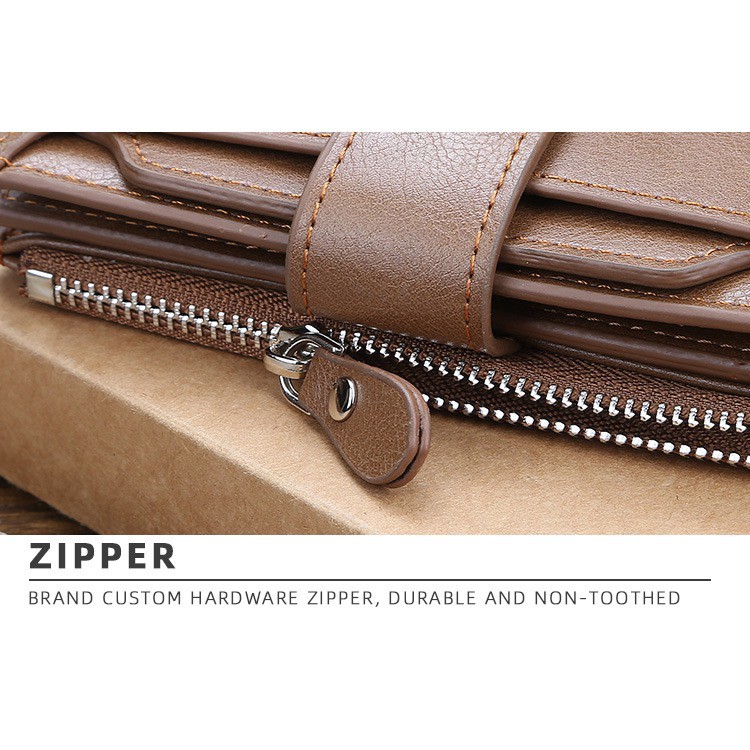 BAELLERRY DOMPET UANG TEBAL BAHAN SEMI KULIT LEMBUT ADA ZIPPER TEMPAT KOIN 3219