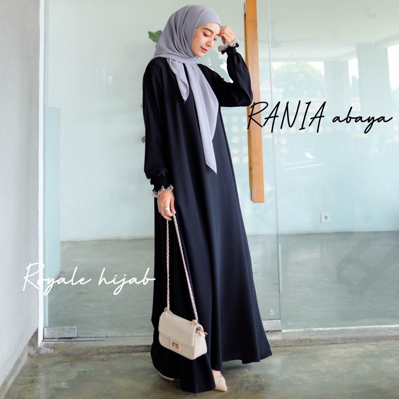 royale - rania abaya polos mix renda tile gold tangan smok