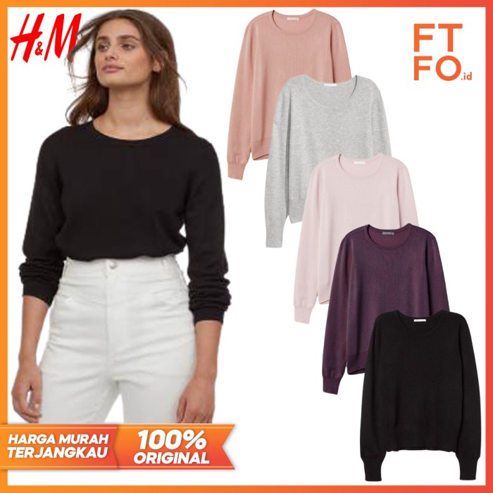 JAKET WANITA KNIT SWEATER WANITA VISCOSE HALUS LEMBUT ORIGINAL H&M RETAIL IDR 300K - Hitam, XS KEKIN