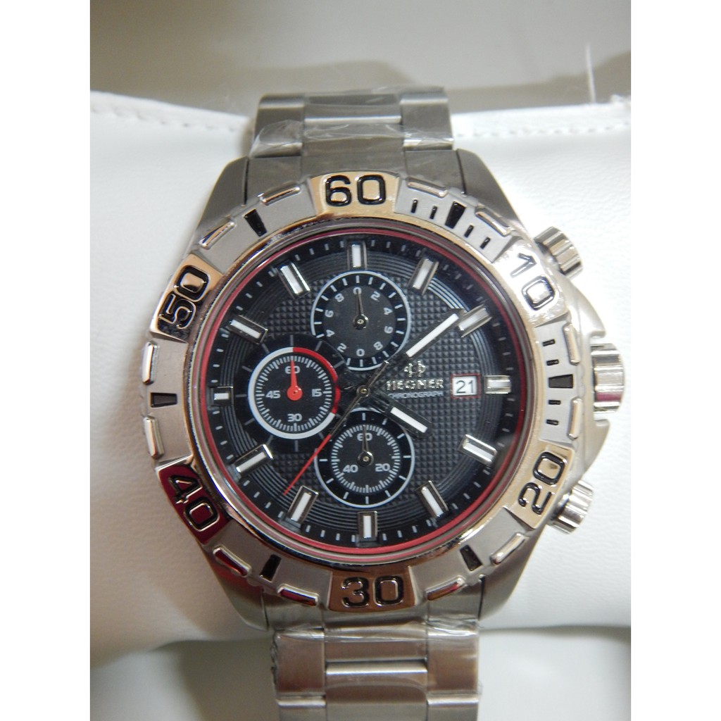 Jam tangan pria original Hegner Timepiece Hw369G Silver