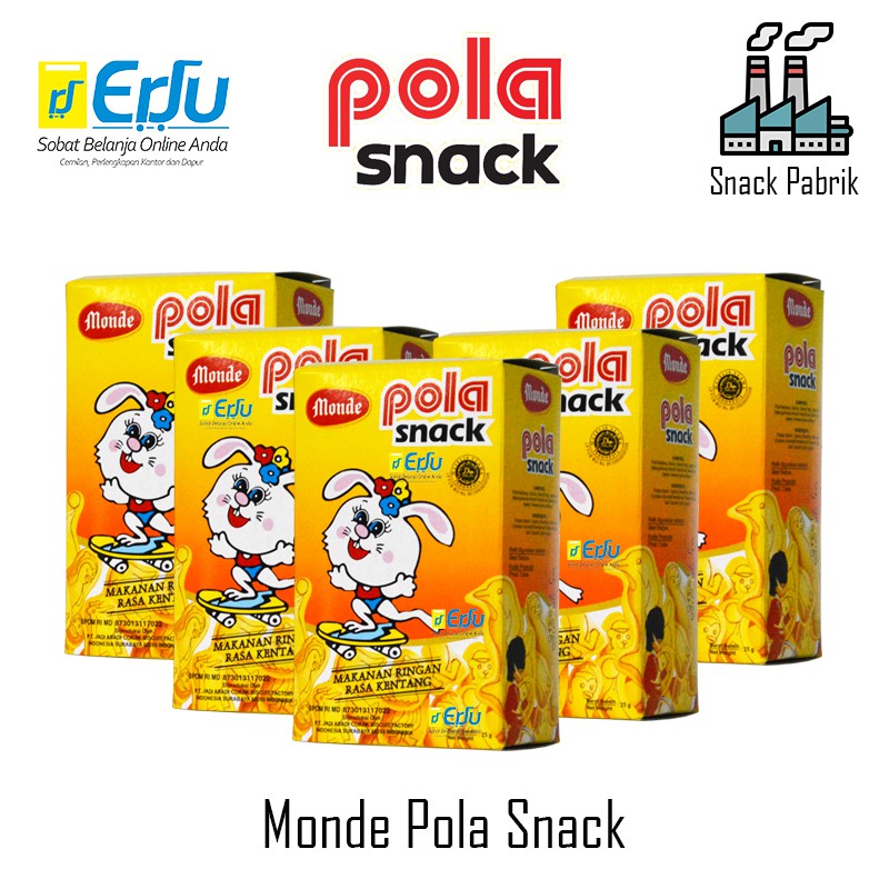 

PAKET 5 PCS Pola Snack Makanan Ringan Rasa Kentang Pasti Enak Snack Nostalgia - 5pcs x 25gr