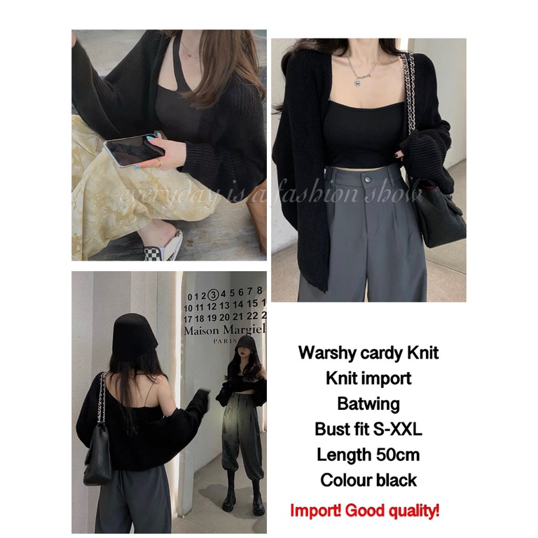 PREMIUM CHELS CARDIGAN IMPORT RAJUT BATWING S - XL ADA 3 WARNA KNIT ARSHY  PM
