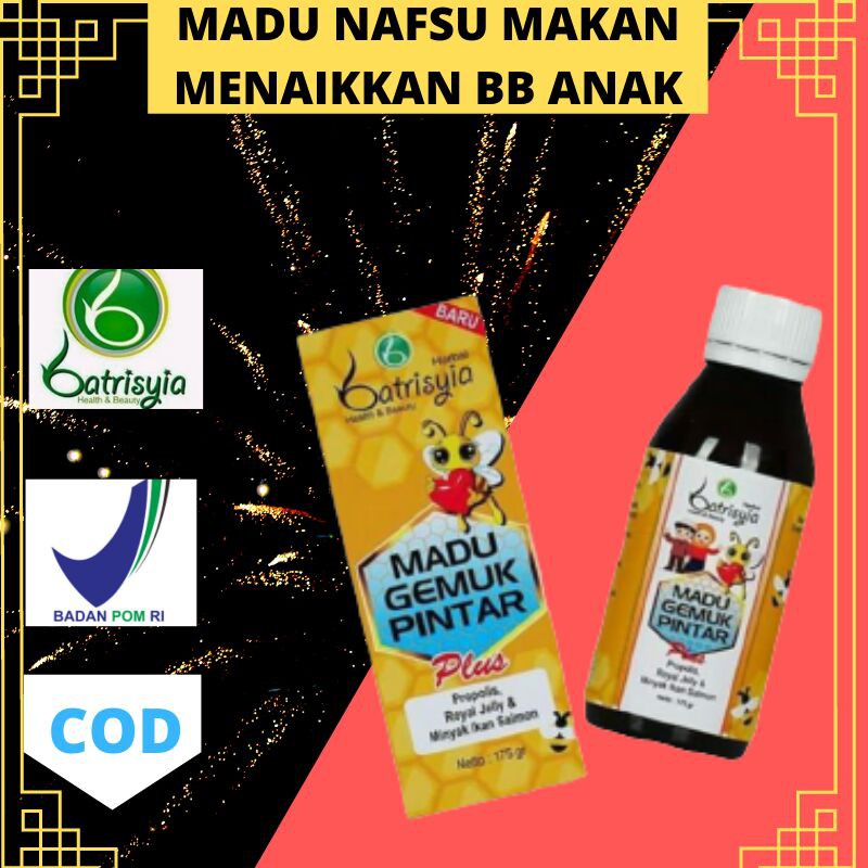 

MADU ANAK GEMUK PINTAR GEMPI PROPOLIS MULTIVITAMIN PENAMBAH NAFSU MAKAN DAYA TAHAN TUBUH ANAK