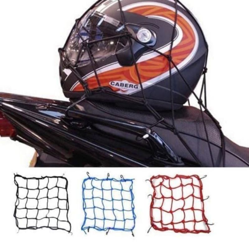 Jaring Helm  bagasi motor 30cm 6 hook Tebal