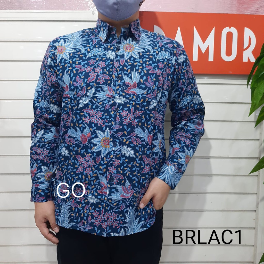 bego BRLAC DAMOR (CRESSIDA) BATIK Cowok Pakaian Pria Kemeja Batik Reguler Lengan Panjang