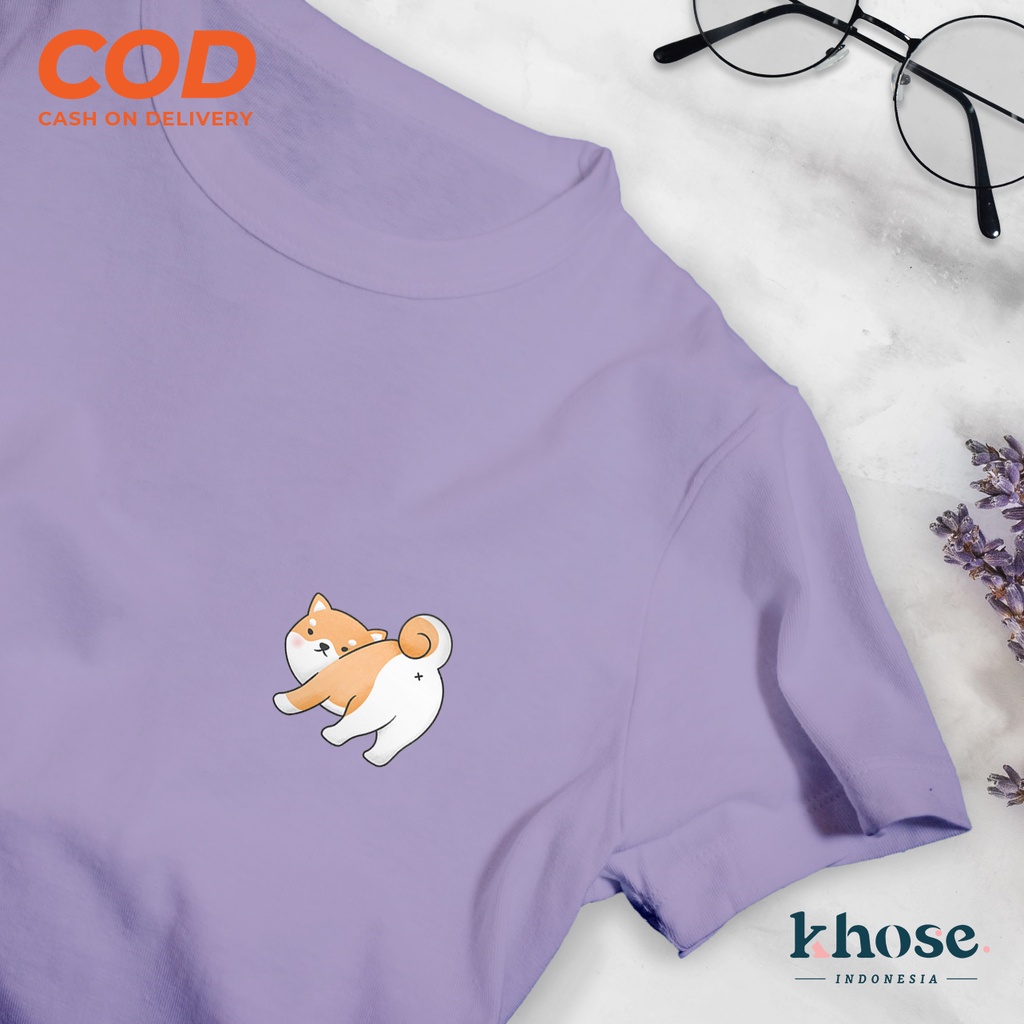 KHOSE Kaos Sablon Digital Shiba Inu KODE K-02 / Kaos Murah / Kaos Lucu / Kaos Karakter Oversize Korea