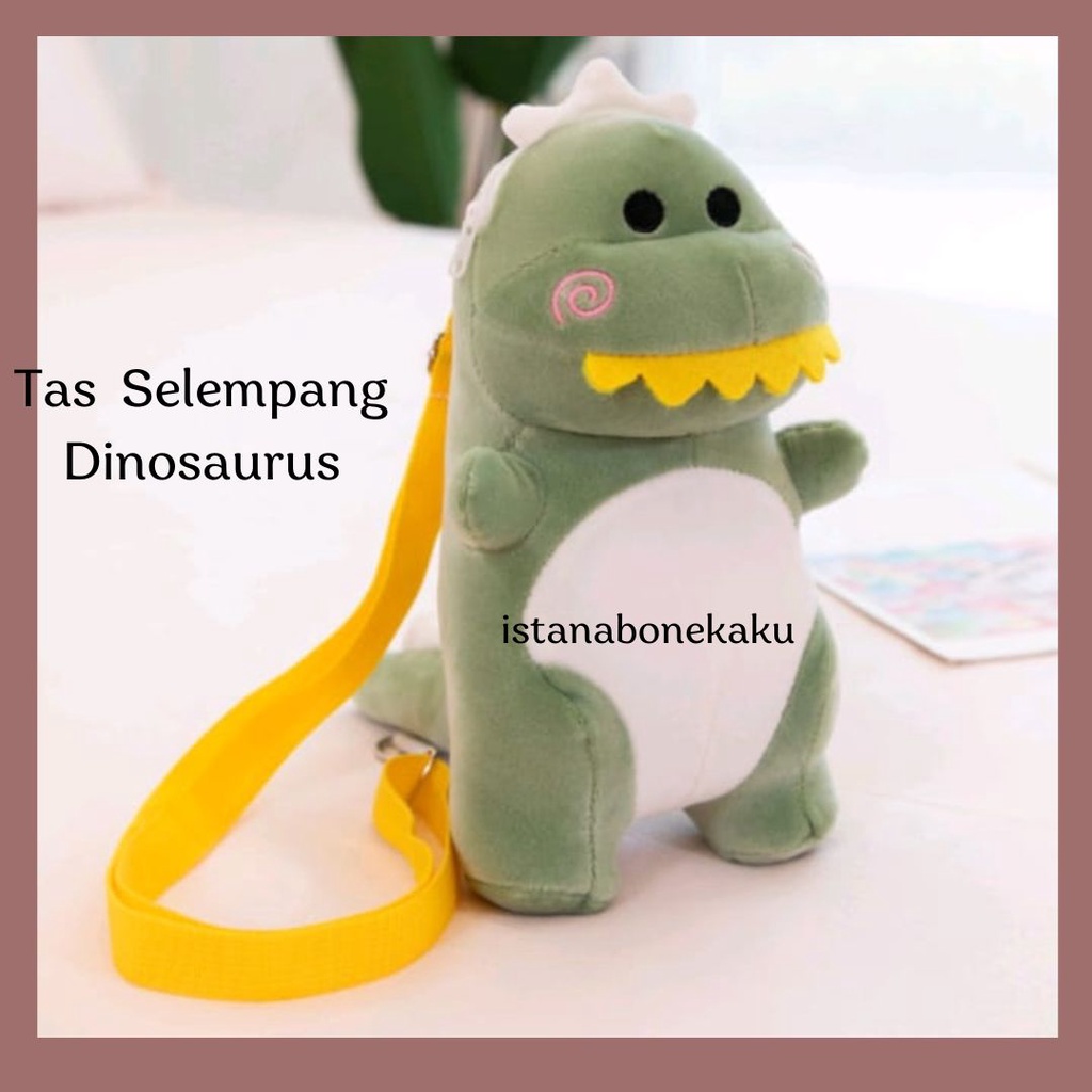 TAS DINOSAURUS Boneka SELEMPANG Kartun BAHAN PLUSH Yelvo Halus Bag TAS DINO Jepang Korea Lucu Imut Gemoy Banget