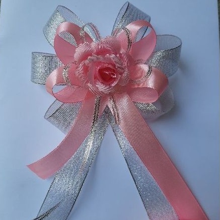 

Pita Hiasan Parcel Kado Perak Pink 15 cm