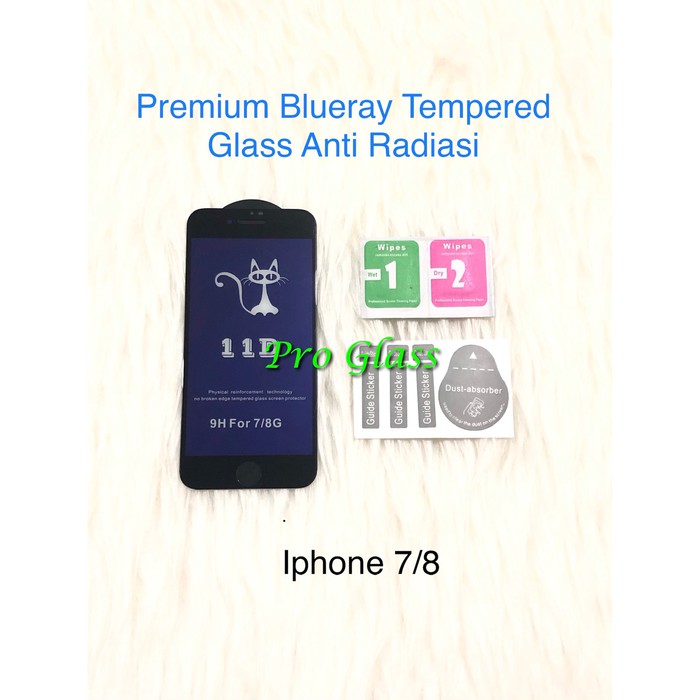 Iphone 7/8 /7+/8+ Anti Blue Ray / Blue Light Radiation Tempered Glass Blueray