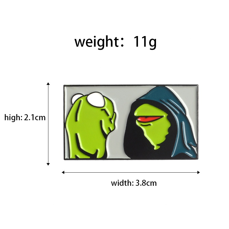 Inner Me Pin Bros enamel Bentuk Katak Kermit Bahan Metal