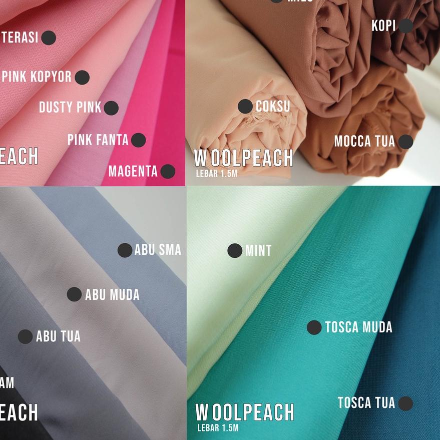 Awal Bulan⚡ WOOLPEACH / WOLVIS / WOLPIS / WOLFIS POLOS  PREMIUM / GRADE A, (per 0,5m) bahan gamis / 