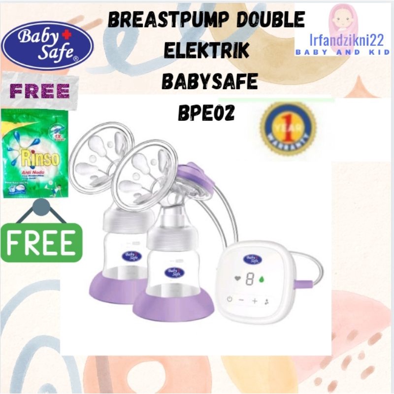 BPE02 Babysafe Brest Pump Double Elektrik Babysafe Pompa Asi Elektrik Babysafe