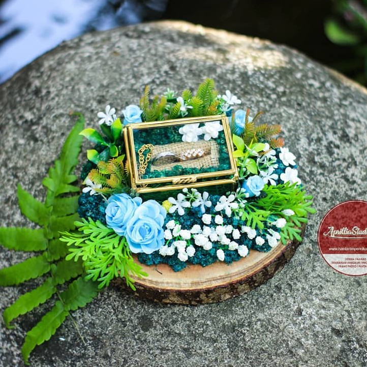 Kotak Perhiasan | Kotak Cincin | Ringbox Perpans Green Blue